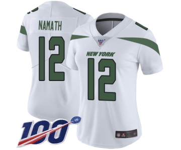 Nike Jets #12 Joe Namath White Women's Stitched NFL 100th Season Vapor Limited Jersey