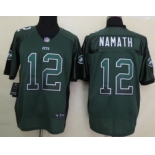 Nike New York Jets #12 Joe Namath Drift Fashion Green Elite Jersey