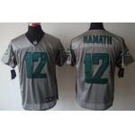 Nike New York Jets #12 Joe Namath Gray Shadow Elite Jersey