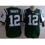 Nike New York Jets #12 Joe Namath Green Elite Jersey