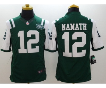 Nike New York Jets #12 Joe Namath Green Limited Jersey