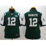 Nike New York Jets #12 Joe Namath Green Limited Kids Jersey