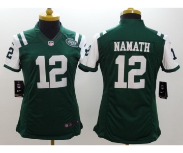 Nike New York Jets #12 Joe Namath Green Limited Womens Jersey