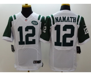 Nike New York Jets #12 Joe Namath White Elite Jersey