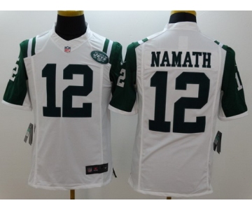 Nike New York Jets #12 Joe Namath White Limited Jersey