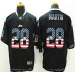 Men's New York Jets #28 Curtis Martin Nike 2015 USA Flag Fashion Black Elite Jersey