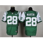 Nike New York Jets #28 Curtis Martin Green Elite Jersey