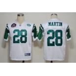 Reebok New York Jets #28 Curtis Martin Hall of Fame White Throwback Jersey