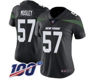 Nike Jets #57 C.J. Mosley Black Alternate Women's Stitched NFL 100th Season Vapor Limited Jersey