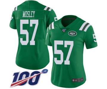 Nike Jets #57 C.J. Mosley Green Women's Stitched NFL Limited Rush 100th Season Jersey