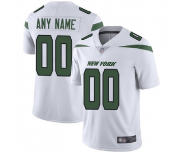 Customized New York Jets Road Men's White Vapor Untouchable Football Limited Jersey