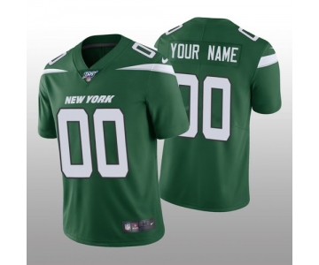 Men's New York Jets Custom Green Vapor Limited 100th Season Jersey