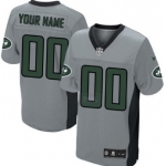 Men's Nike New York Jets Customized Gray Shadow Elite Jersey