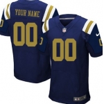 Men's Nike New York Jets Customized Navy Blue Elite Jersey