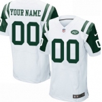 Men's Nike New York Jets Customized White Elite Jersey