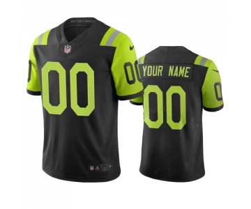 New York Jets Custom Black Green Vapor Limited City Edition NFL Jersey