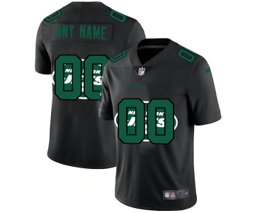 New York Jets Custom Men's Nike Team Logo Dual Overlap Limited NFL Jersey Black
