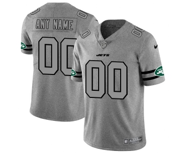 Nike Jets Customized 2019 Gray Gridiron Gray Vapor Untouchable Limited Jersey