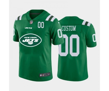 Nike New York Jets Customized Green Team Big Logo Number Vapor Untouchable Limited Jersey