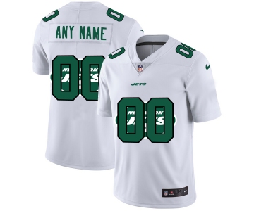 Nike New York Jets Customized White Team Big Logo Vapor Untouchable Limited Jersey