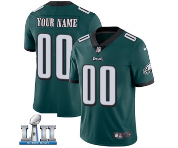 Custom Men's Nike Eagles Midnight Green Team Color Super Bowl LII Stitched NFL Vapor Untouchable Limited Jersey