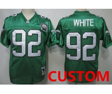 Custom Philadelphia Eagles  Light Green Throwback 99TH Jersey