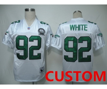 Custom Philadelphia Eagles White Throwback 99TH Jersey