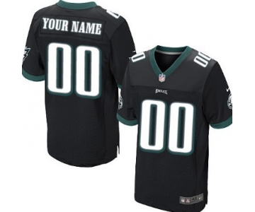 Men's Nike Philadelphia Eagles Customized Black Elite Jersey