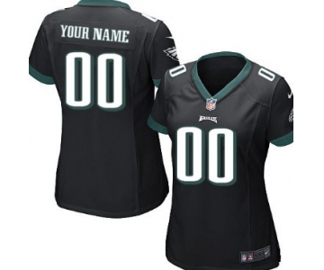 Women's Nike Philadelphia Eagles Customized Black Game Jersey