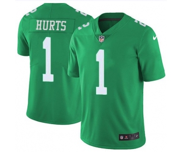 Men's Philadelphia Eagles #1 Jalen Hurts Light Green 2021 Vapor Untouchable Stitched NFL Nike Limited Jersey