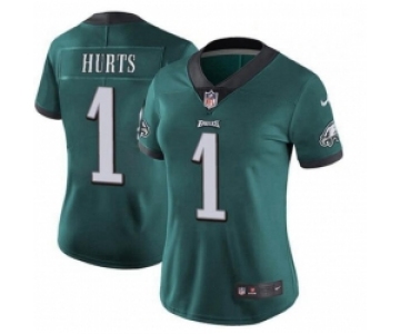 Women Philadelphia Eagles #1 Jalen Hurts Limited Green Vapor Untouchable NFL Jersey