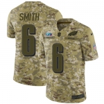 Men's Womens Youth Kids Philadelphia Eagles #6 DeVonta Smith Camo Super Bowl LVII Patch Limited 2018 Salute To Service Jersey