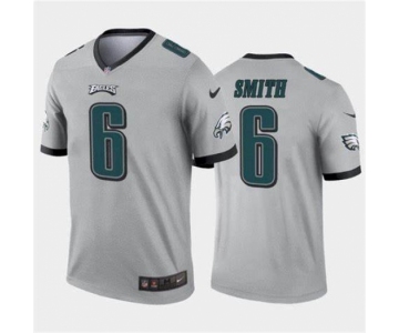 Men's Womens Youth Kids Philadelphia Eagles #6 DeVonta Smith Silver Stitched NFL Limited Inverted Legend Jersey