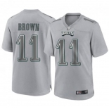 Men's Womens Youth Kids Philadelphia Eagles #11 A.J. Brown Gray Atmosphere Fashion Stitched Game Jersey