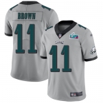 Men's Womens Youth Kids Philadelphia Eagles #11 A.J. Brown Silver Super Bowl LVII Patch Stitched Limited Inverted Legend Jersey