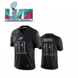 Men's Womens Youth Kids Philadelphia Eagles #11 A.J. Brown Super Bowl LVII Patch Black RFLCTV Limited Jersey