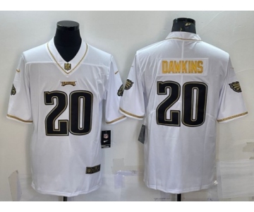 Men's Philadelphia Eagles #20 Brian Dawkins White Gold Limited Stitched Jersey