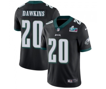 Men's Womens Youth Kids Philadelphia Eagles #20 Brian Dawkins  Black Alternate Super Bowl LVII Patch Stitched Vapor Untouchable Limited Jersey