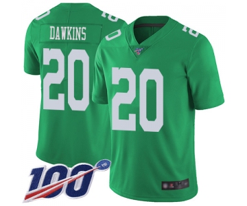 Nike Eagles #20 Brian Dawkins Green Men's Stitched NFL Limited Rush 100th Season Jersey