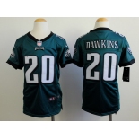 Nike Philadelphia Eagles #20 Brian Dawkins Dark Green Game Kids Jersey