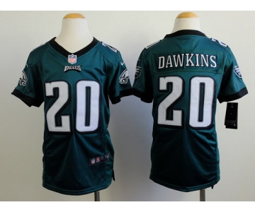 Nike Philadelphia Eagles #20 Brian Dawkins Dark Green Game Kids Jersey