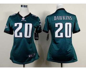 Nike Philadelphia Eagles #20 Brian Dawkins Dark Green Game Womens Jersey