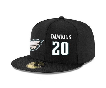Philadelphia Eagles #20 Brian Dawkins Snapback Cap NFL Player Black with White Number Stitched Hat