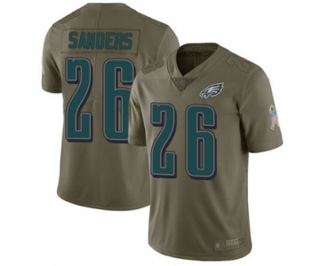 Eagles #26 Miles Sanders Olive Youth Stitched Football Limited 2017 Salute to Service Jersey