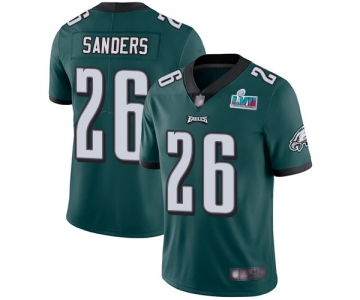 Men's Womens Youth Kids Philadelphia Eagles #26 Miles Sanders Green Super Bowl LVII Patch Stitched Limited Rush Jersey
