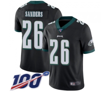 Nike Eagles #26 Miles Sanders Black Alternate Men's Stitched NFL 100th Season Vapor Limited Jersey