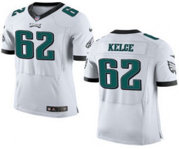 Men's Philadelphia Eagles #62 Jason Kelce NEW White Road Stitched NFL Nike Elite Jersey