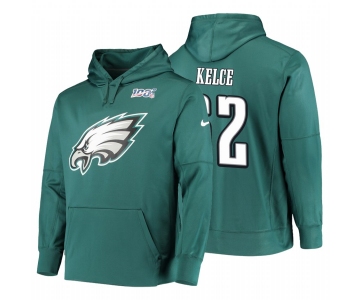 Philadelphia Eagles #62 Jason Kelce Nike NFL 100 Primary Logo Circuit Name & Number Pullover Hoodie Midnight Green