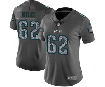 Women's Nike Philadelphia Eagles #62 Jason Kelce Gray Static Stitched NFL Vapor Untouchable Limited Jersey