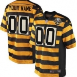 Men's Nike Pittsburgh Steelers Customized Yellow With Black Throwback 80TH Jersey